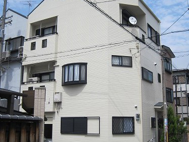 東住吉区東田辺 窯業サイディング外壁と薄型スレート屋根塗装