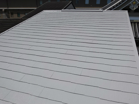 大阪市住之江区にて屋根塗装 白色の遮熱塗装でお喜びのお声