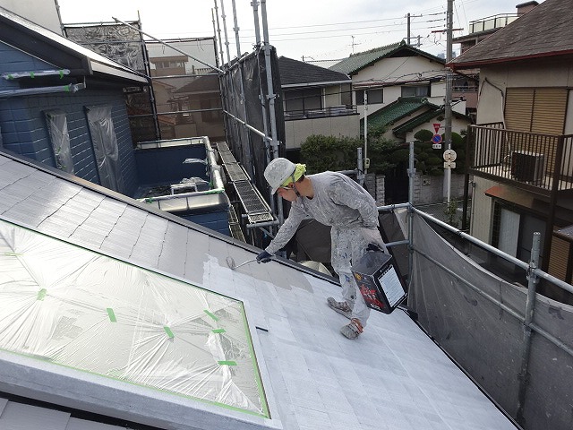 堺市　旭化成ヘーベルの塗装工事④屋根塗装・付帯塗装