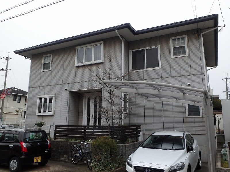 堺市南区　築18年のセキスイハイムの外壁屋根塗装の現場調査