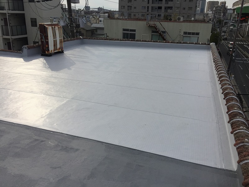 住吉区にて屋上防水の工事を行いました