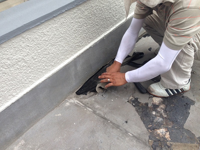 東住吉区にて、塩ビシート防水による屋上防水とベランダ防水を実施
