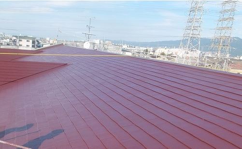 スレート屋根　塗装完了